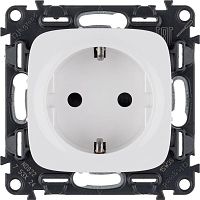 Механизм розетки 1-м СП Valena Allure 16А IP20 250В 2К+З с лиц. панелью винт. зажимы бел. Leg 753724