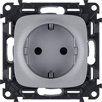 Механизм розетки 1-м СП Valena Allure 16А IP20 250В 2К+З с лиц. панелью винт. зажимы алюм. Leg 753924