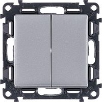 Механизм выключателя 2-кл. СП Valena Life 10А IP20 250В с лиц. панелью безвинт. зажимы алюм. Leg 752605