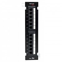 Патч-панель настенная кат.5e неэкранированная UTP 12 портов RJ-45 Dual IDC TeraLINK PRO EKF TRP-WPP-5EUTP-12