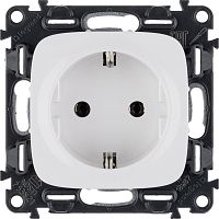 Механизм розетки 1-м СП Valena Allure 16А IP2X 250В 2К+З с лиц. панелью безвинт. зажимы бел. Leg 753721