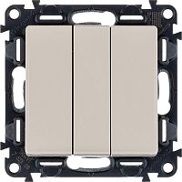 Механизм выключателя 3-кл. СП Valena Life 10А IP20 250В 10AX с лиц. панелью винт. зажимы сл. кость Leg 752503