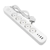 Удлинитель 5х1.5м IP20 2USB 2.4А+2type-C LUX 1.5кв.мм EKF UBA-LUX-515-TC