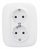 Розетка 2-м СП Valena Allure 16А IP20 250В 2х2К+З с лиц. панелью защ. шторки безвинт. зажимы бел. Leg 753726