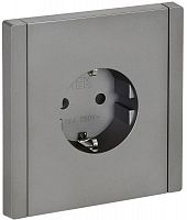 Розетка СП FORTE&PIANO FP513 16А с заземл. защ. шторки безвинт. крепл. сталь IEK FP-R14-16-1-K46