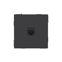 Розетка компьютерная 1-м KANT RJ45 кат.5E без шторки черн. уголь DKC 7012663