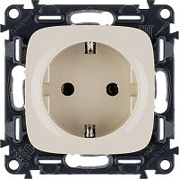 Механизм розетки 1-м СП Valena Allure 16А IP2X 250В 2К+З с лиц. панелью безвинт. зажимы сл. кость Leg 753821