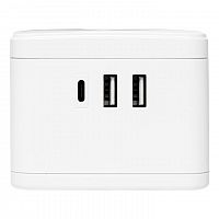 Удлинитель "Куб" 2 гнезда 2USB 2.4А+Type C + Ночник 1.3 метра 1кв.мм EKF UBA-CUB-2-TC