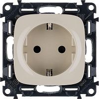 Механизм розетки 1-м СП Valena Allure 16А IP20 250В 2К+З с лиц. панелью защ. шторки безвинт. зажимы сл. кость Leg 753820